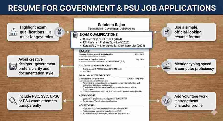 Resume Tips for Government Job Exams and PSU Roles