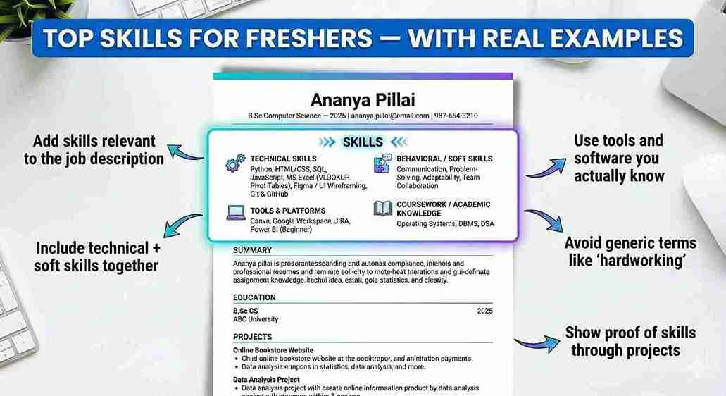 Top Skills to Add in a Fresher Resume (With Examples)